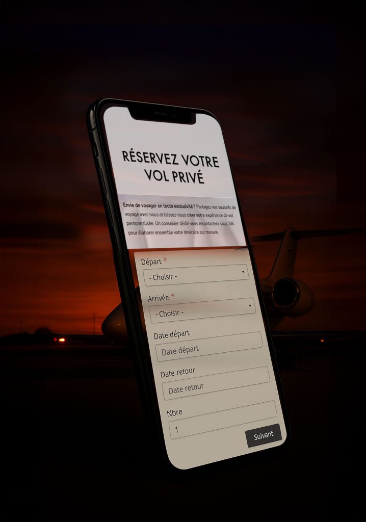 Réservation de vol privé